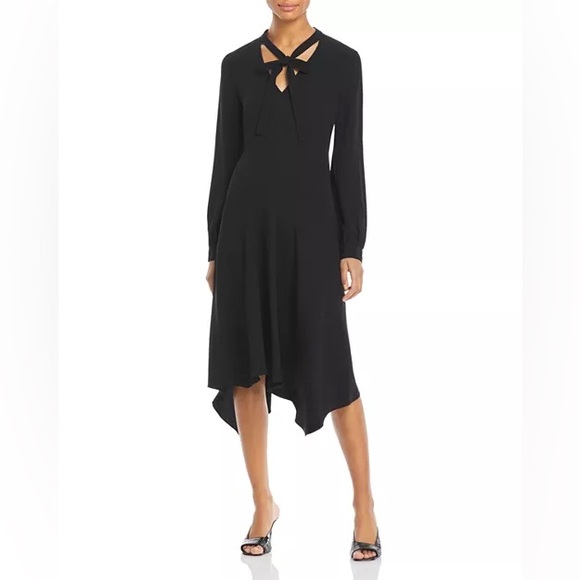 Theory Silk Tie Neck Dress